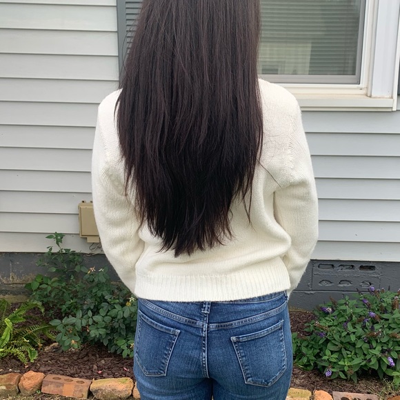 White Button Up Dressbarn Sweater - Picture 3 of 13